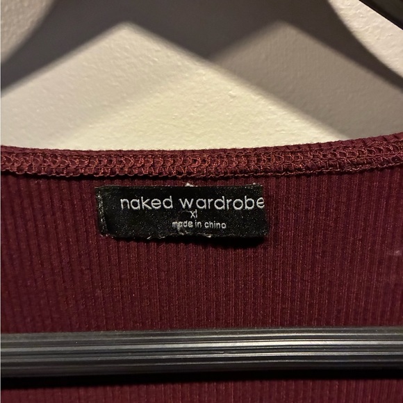 Naked Wardrobe Burgundy Bodysuit - Picture 3 of 3